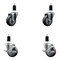 Service Caster 3.5'' SS Thermoplastic Rubber Wheel Swivel 1-3/8'' Expanding Stem Caster Set 2 Brakes, 4PK SCC-SSEX20S3514-TPRB-2-TLB-2-138 - alternate 1